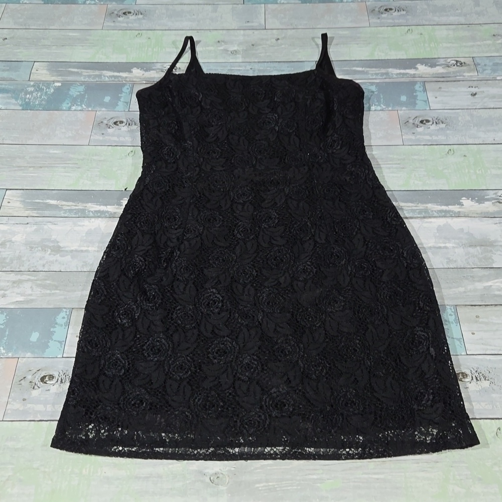 Vintage Black Lace Jessica McClintock Gunne Sax Dress sz 7/8